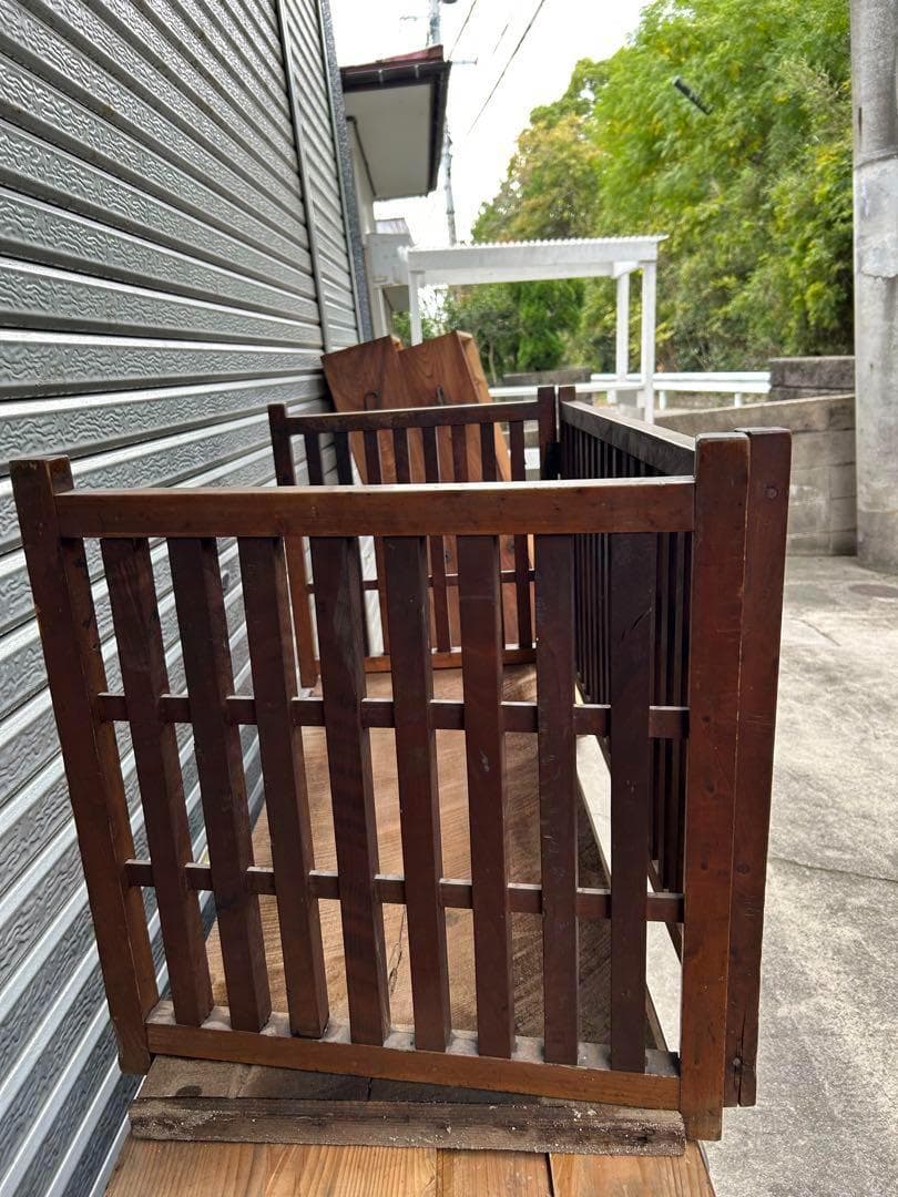 帳場格子　木製　衝立　折り畳み　古道具　パーテーション　アンティーク　間仕切り