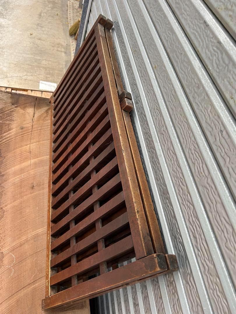 帳場格子　木製　衝立　折り畳み　古道具　パーテーション　アンティーク　間仕切り