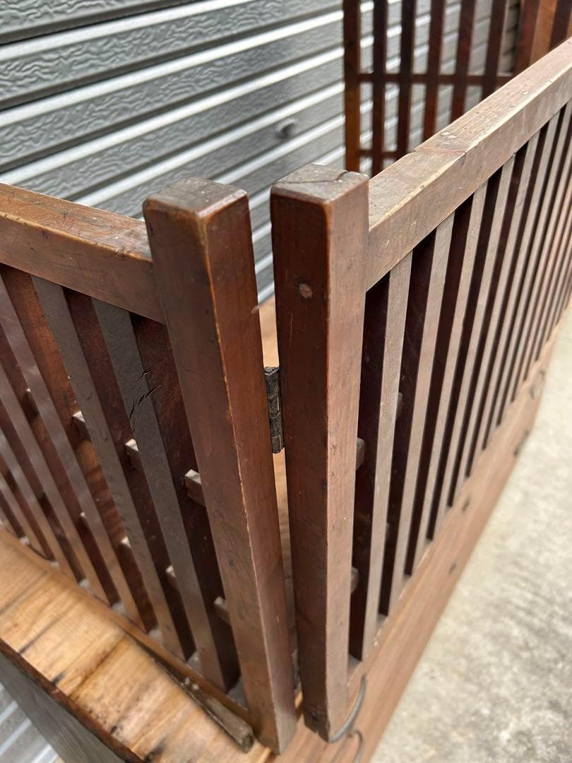 帳場格子　木製　衝立　折り畳み　古道具　パーテーション　アンティーク　間仕切り