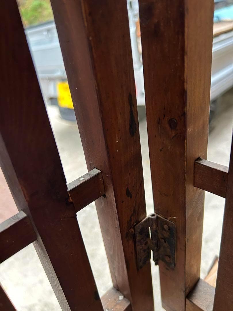 帳場格子　木製　衝立　折り畳み　古道具　パーテーション　アンティーク　間仕切り