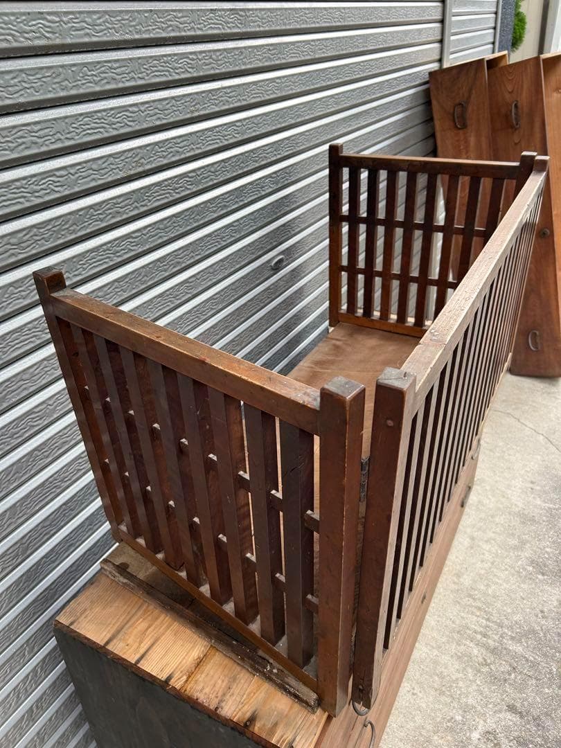 帳場格子　木製　衝立　折り畳み　古道具　パーテーション　アンティーク　間仕切り