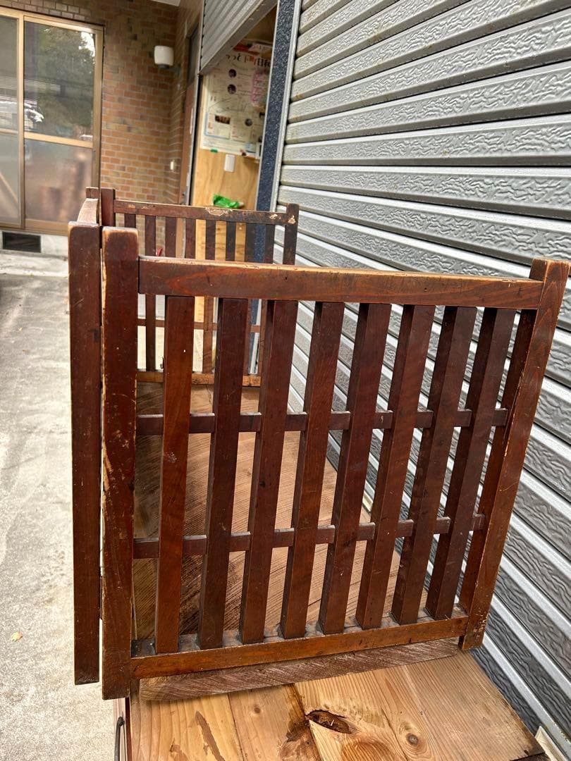 帳場格子　木製　衝立　折り畳み　古道具　パーテーション　アンティーク　間仕切り