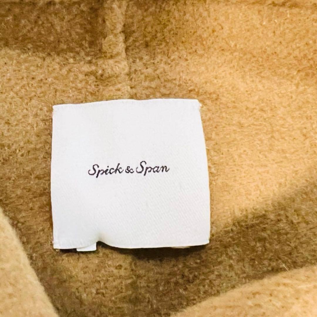 スピックアンドスパン スーパー160sテントラインショートコート キャメル