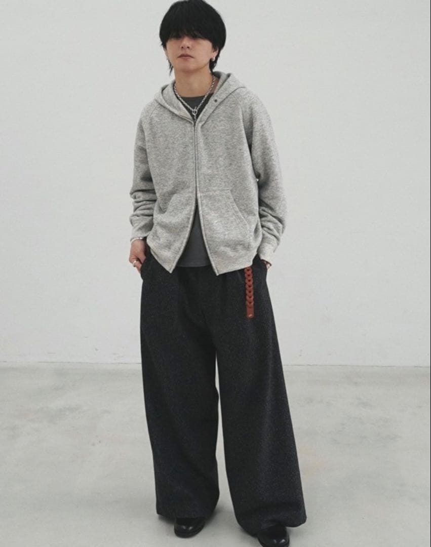 LIDNM SILK NEP WOOL PANTS Sサイズ