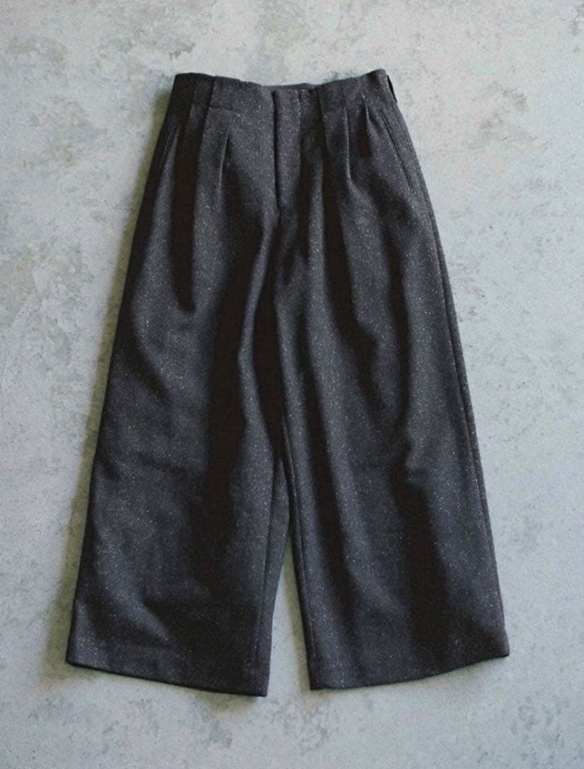 LIDNM SILK NEP WOOL PANTS Sサイズ