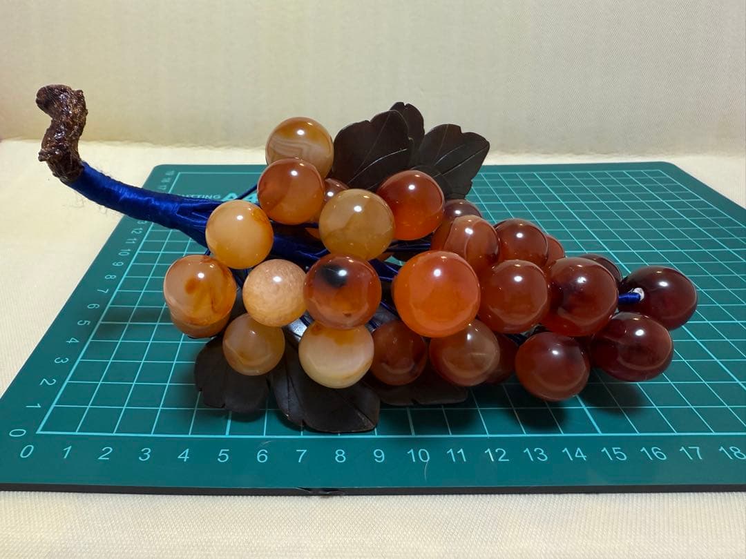中国美術 ★☆ 天然石 縁起物 ストーン オブジェ 葡萄 ぶどう ジャンク品扱い