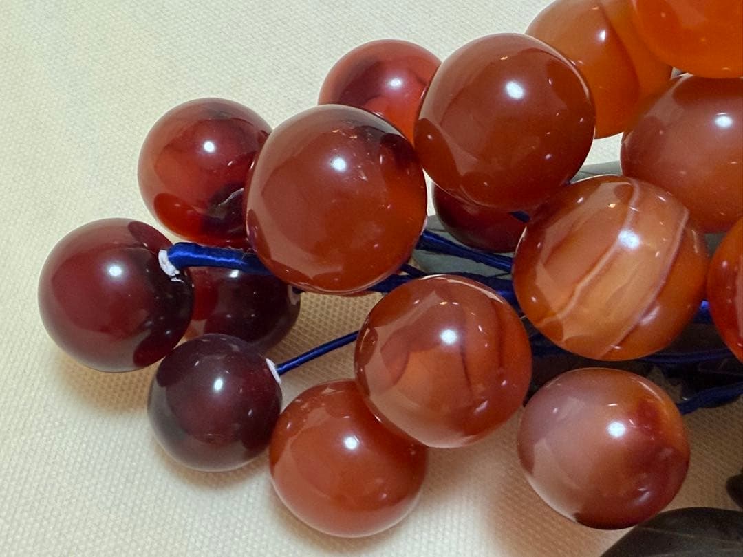 中国美術 ★☆ 天然石 縁起物 ストーン オブジェ 葡萄 ぶどう ジャンク品扱い