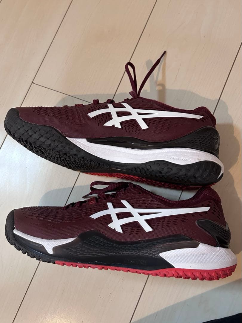 ASICS テニスシューズ バーガンディ