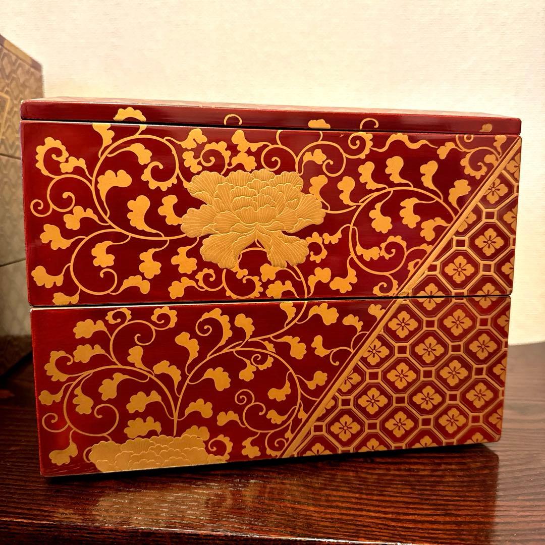 natsu様ご購入ご検討用出品 ◆塗り重箱　ニ段/三段　蒔絵あしらい◆