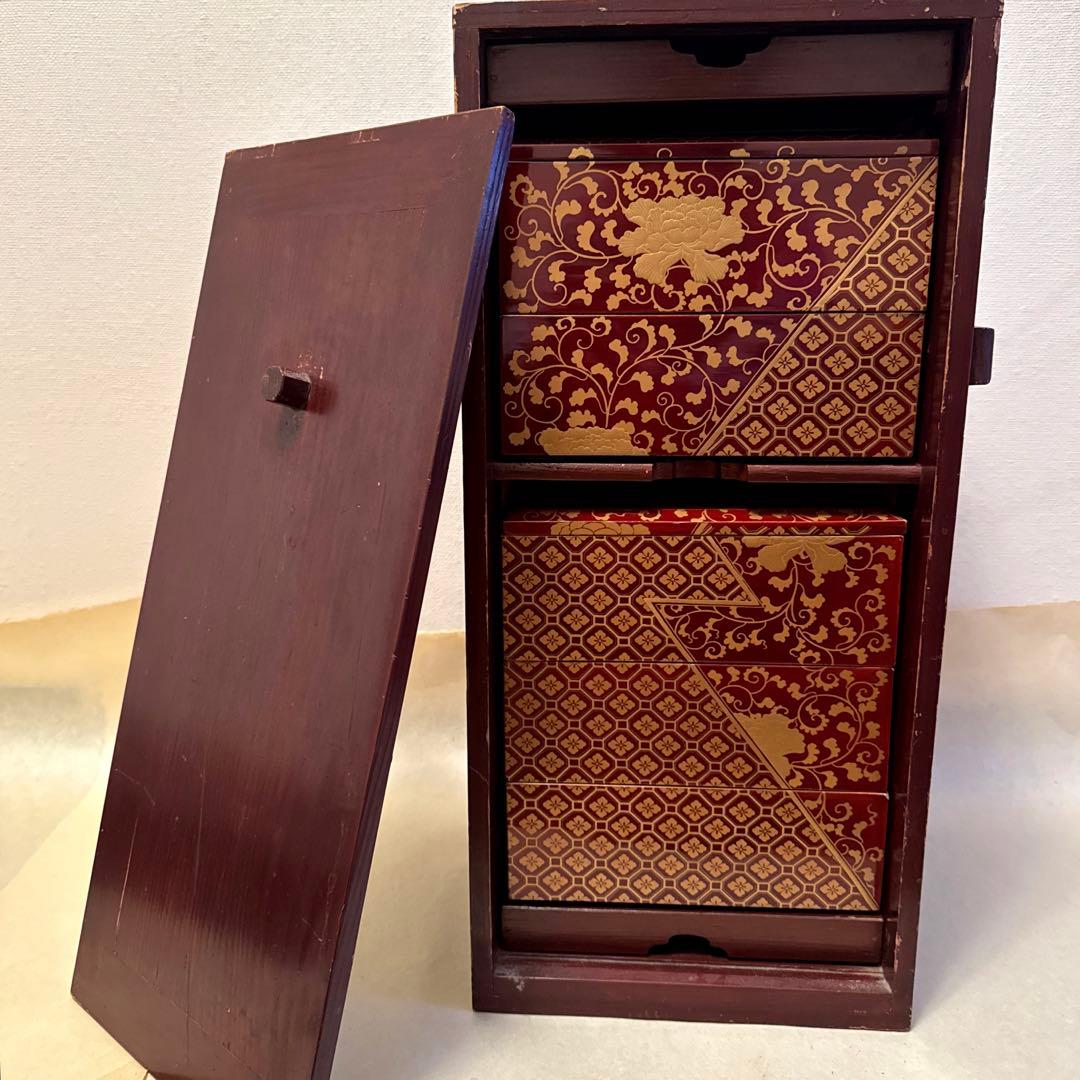 natsu様ご購入ご検討用出品 ◆塗り重箱　ニ段/三段　蒔絵あしらい◆