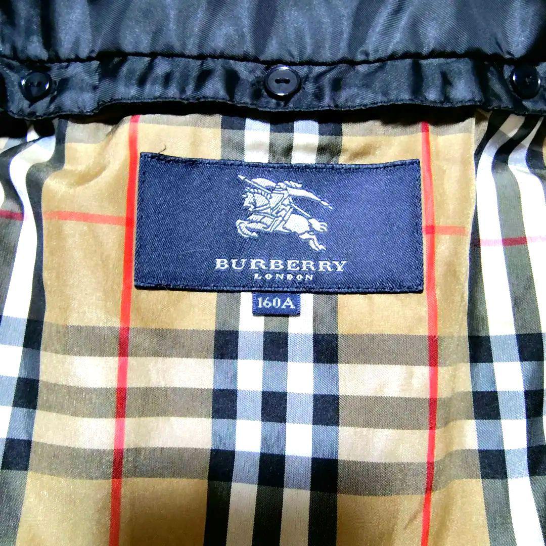 美品 バーバリーロンドン ファー付きジップアップ中綿ベスト　S〜М　ブラック