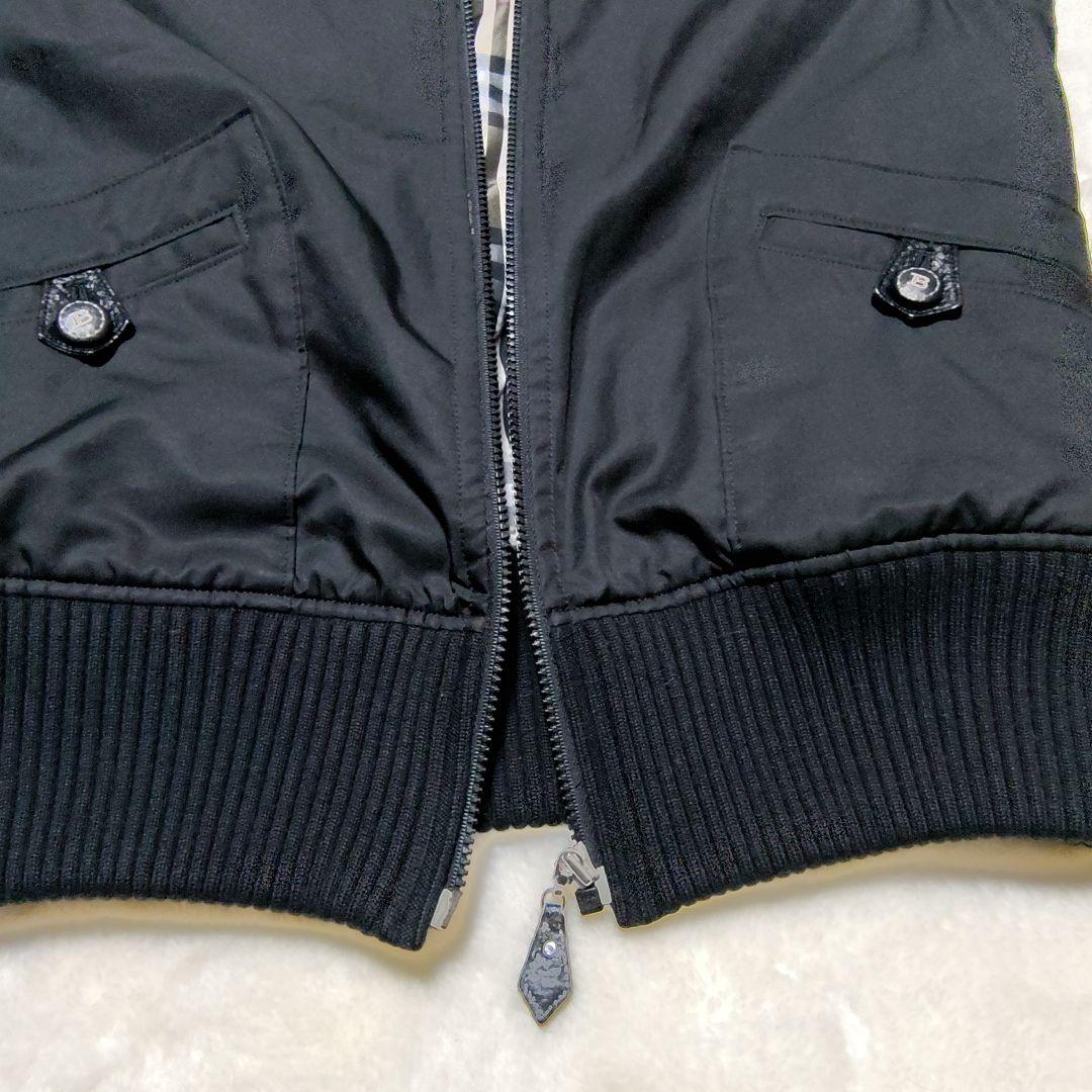 美品 バーバリーロンドン ファー付きジップアップ中綿ベスト　S〜М　ブラック