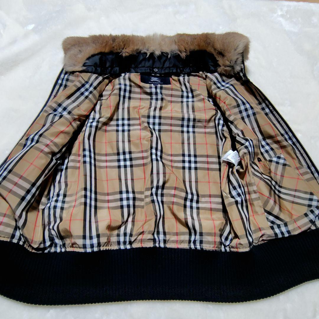 美品 バーバリーロンドン ファー付きジップアップ中綿ベスト　S〜М　ブラック