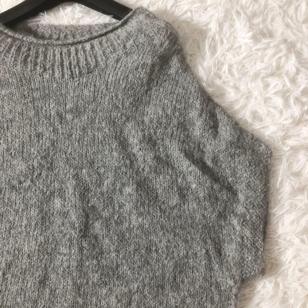 美品 かぐれ 24AW アルパカルーズベスト ゆったり ふわふわ グレー