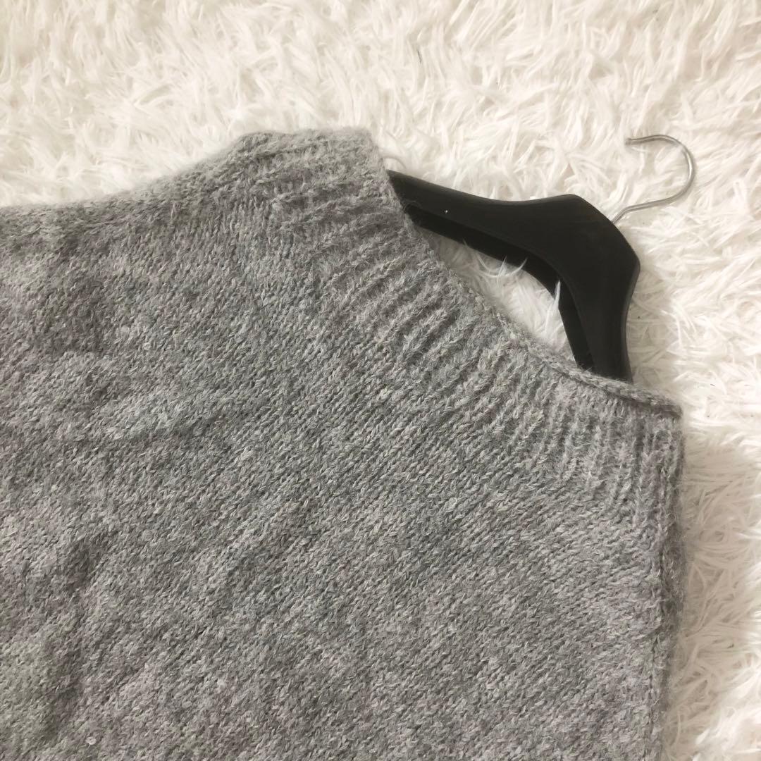 美品 かぐれ 24AW アルパカルーズベスト ゆったり ふわふわ グレー