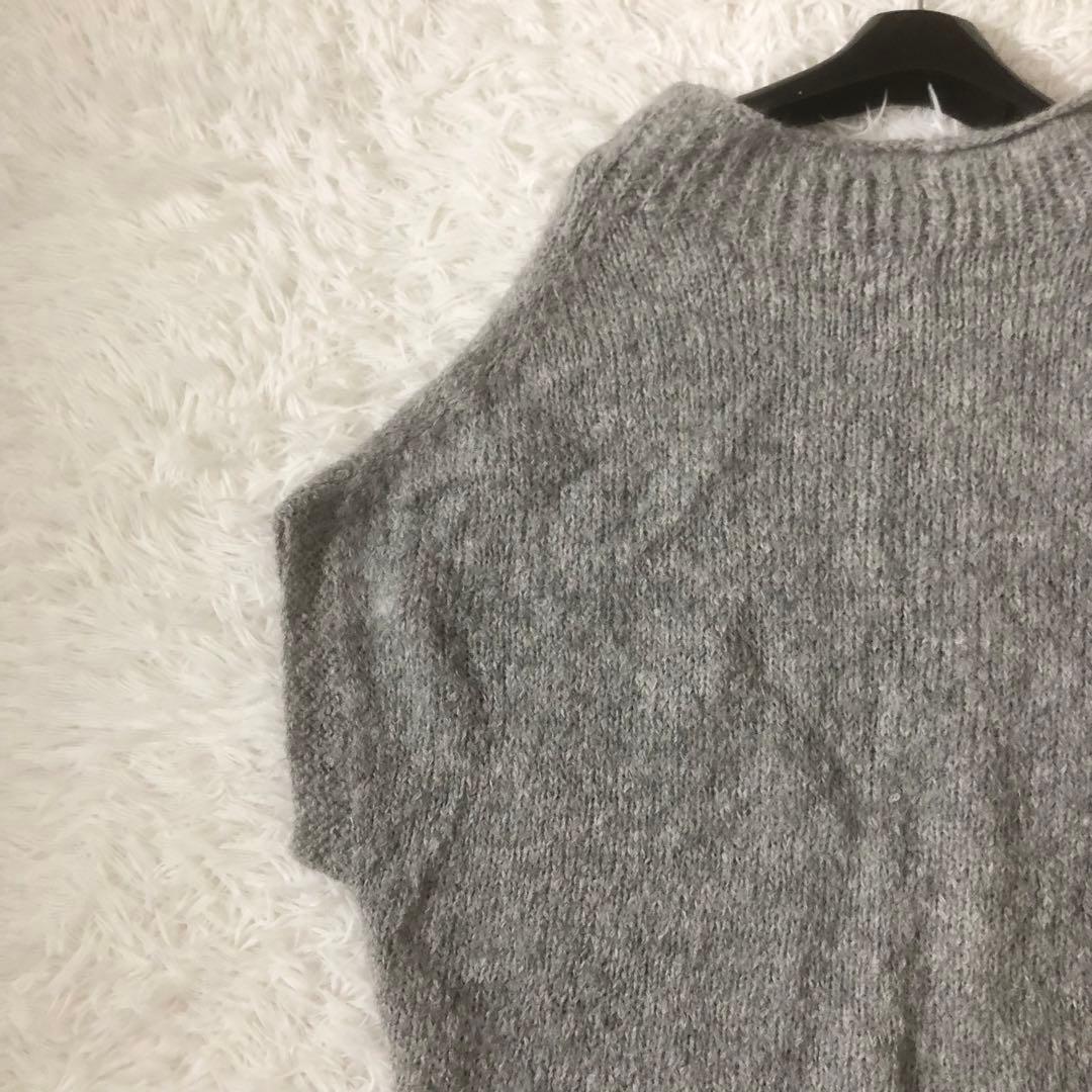 美品 かぐれ 24AW アルパカルーズベスト ゆったり ふわふわ グレー