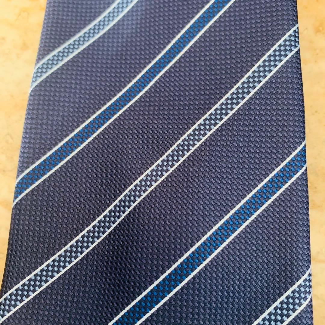 N306 新品未使用 ルイヴィトン ストライプ ロゴ刺繍 ネクタイ メンズ