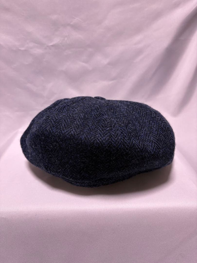 新品　別注ハリスツイード　ハンナハッツ　ヘリンボーン　キャスケット帽　ウール