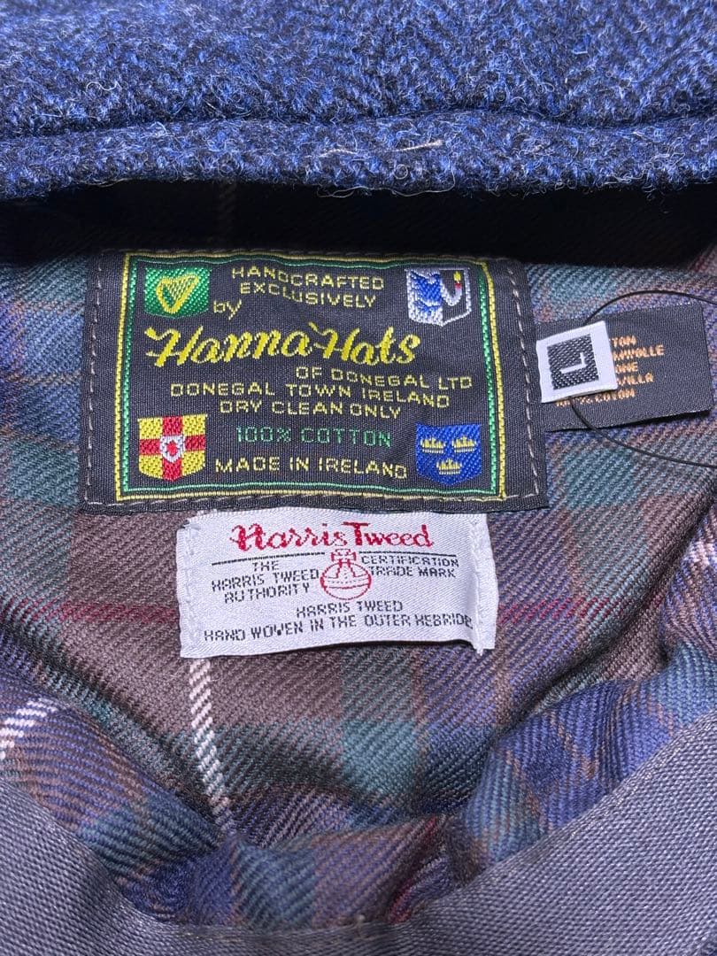 新品　別注ハリスツイード　ハンナハッツ　ヘリンボーン　キャスケット帽　ウール