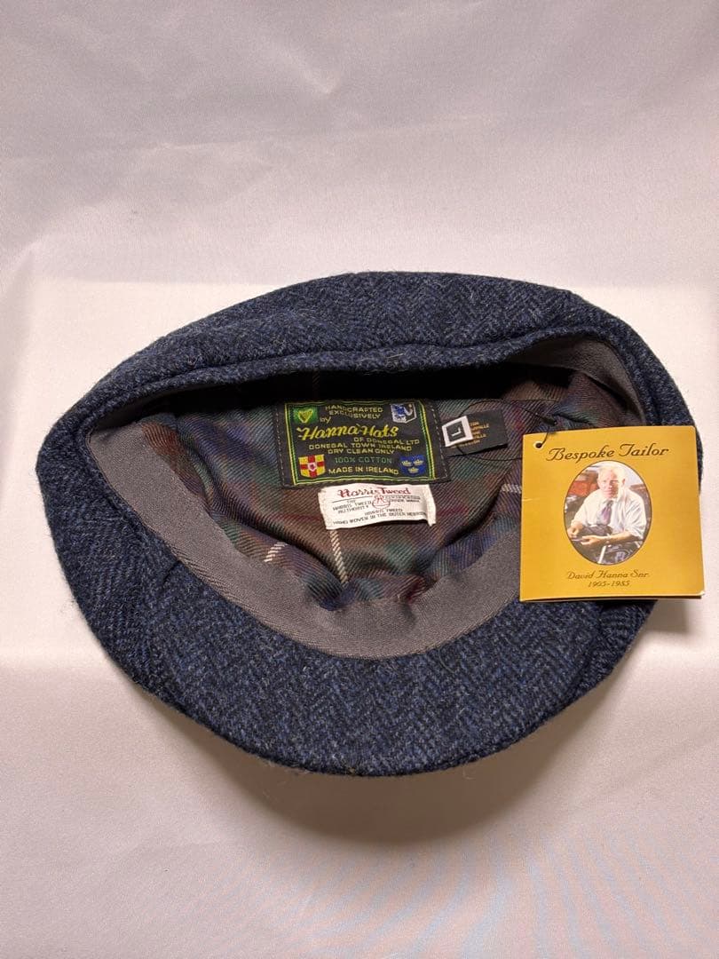 新品　別注ハリスツイード　ハンナハッツ　ヘリンボーン　キャスケット帽　ウール