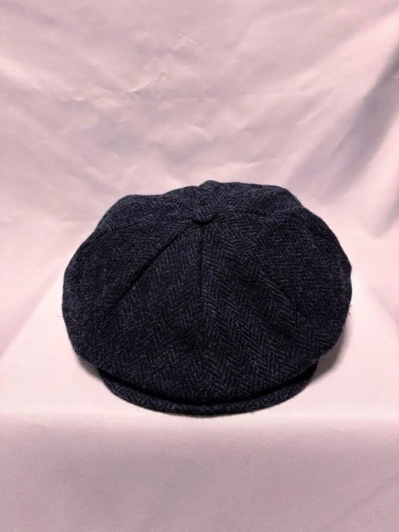 新品　別注ハリスツイード　ハンナハッツ　ヘリンボーン　キャスケット帽　ウール