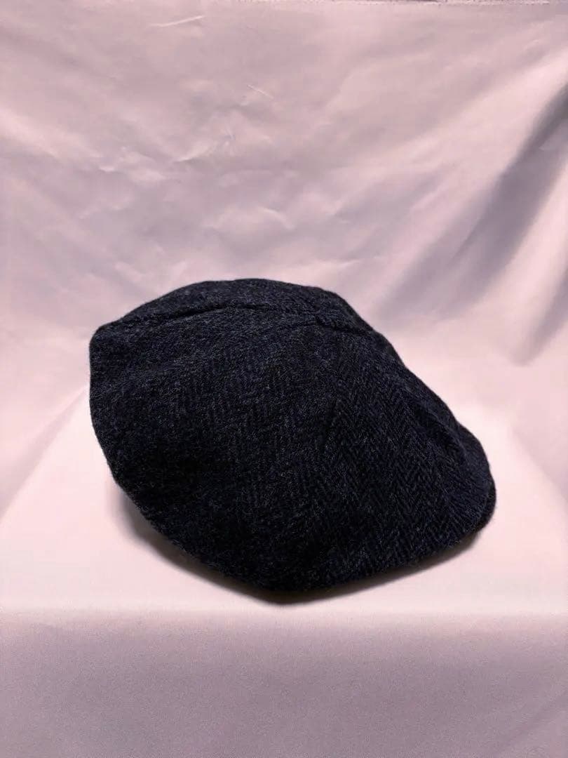 新品　別注ハリスツイード　ハンナハッツ　ヘリンボーン　キャスケット帽　ウール