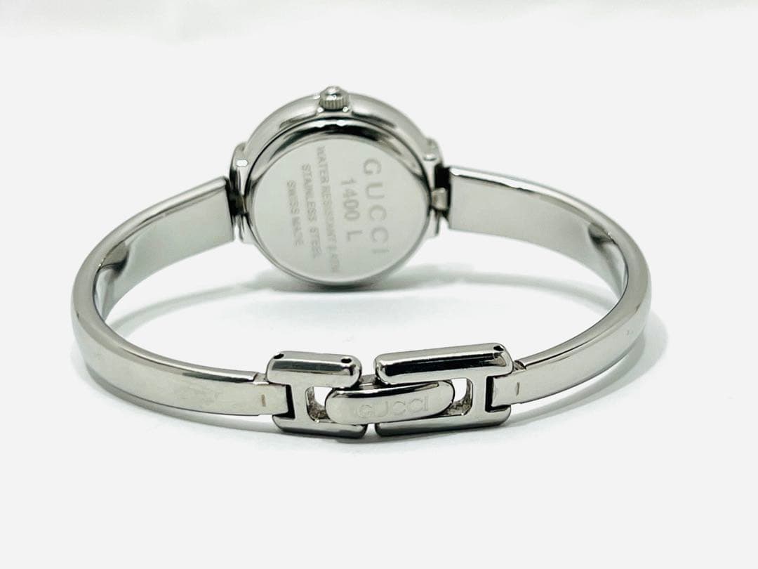 GUCCI グッチ バングルウォッチ 1400L シルバー ブラック 黒文字盤