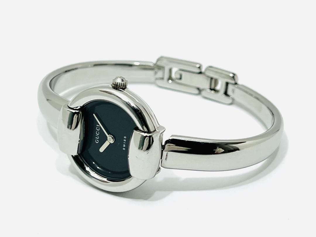 GUCCI グッチ バングルウォッチ 1400L シルバー ブラック 黒文字盤