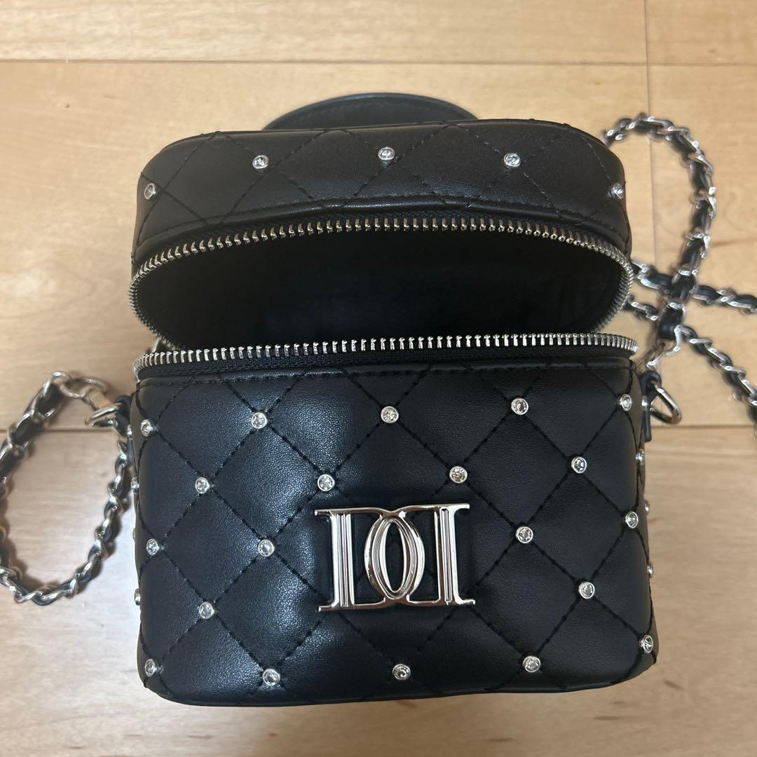 Darich ダーリッチ キルティングビジュースクエアミニバッグ BLK