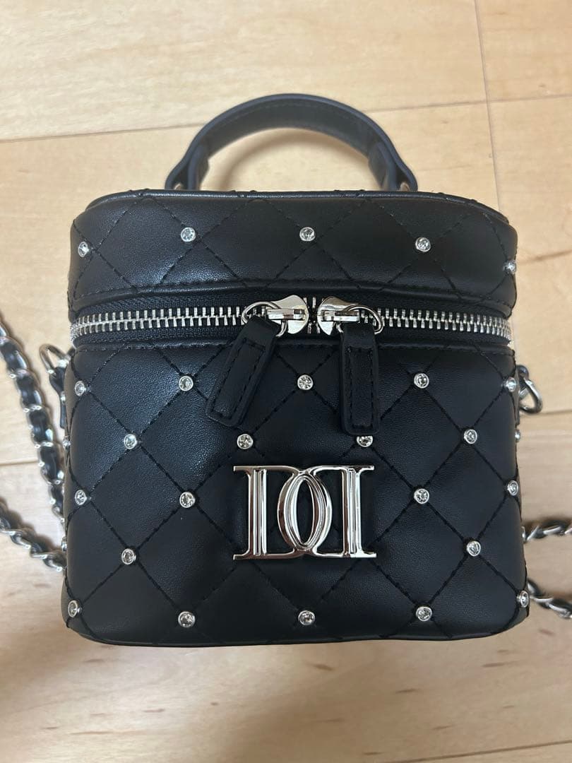 Darich ダーリッチ キルティングビジュースクエアミニバッグ BLK