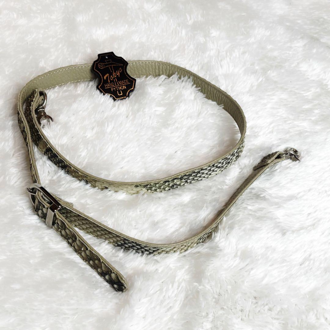 JRA認定 本革パイソン ショルダーバッグ 2way 蛇革 エキゾチックレザー
