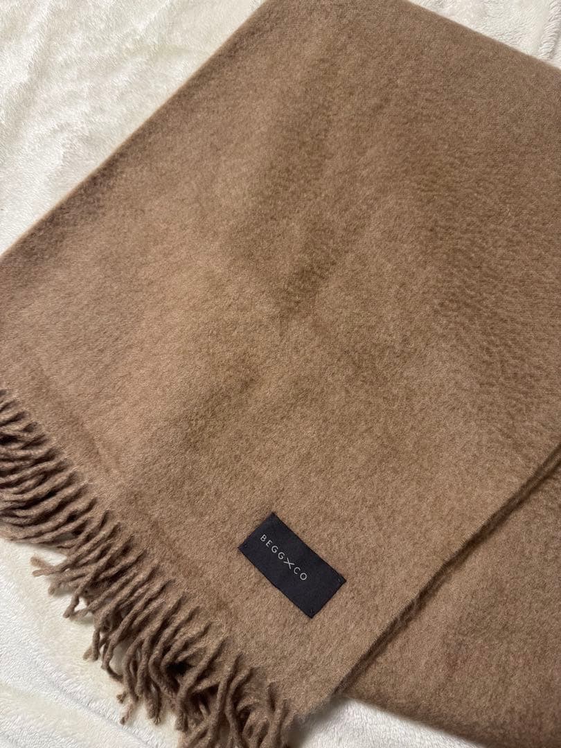 Begg&co カシミヤ　ストール　ベージュ　キャメル　ベグアンドコー