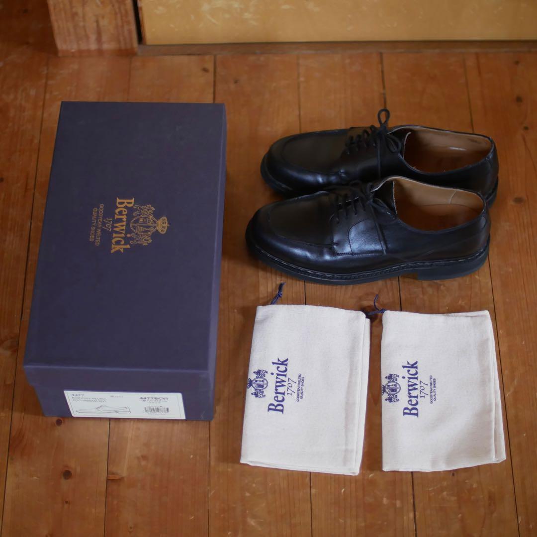 美品 Berwick バーウィック 4477 Uチップ ブラック UK 7.5