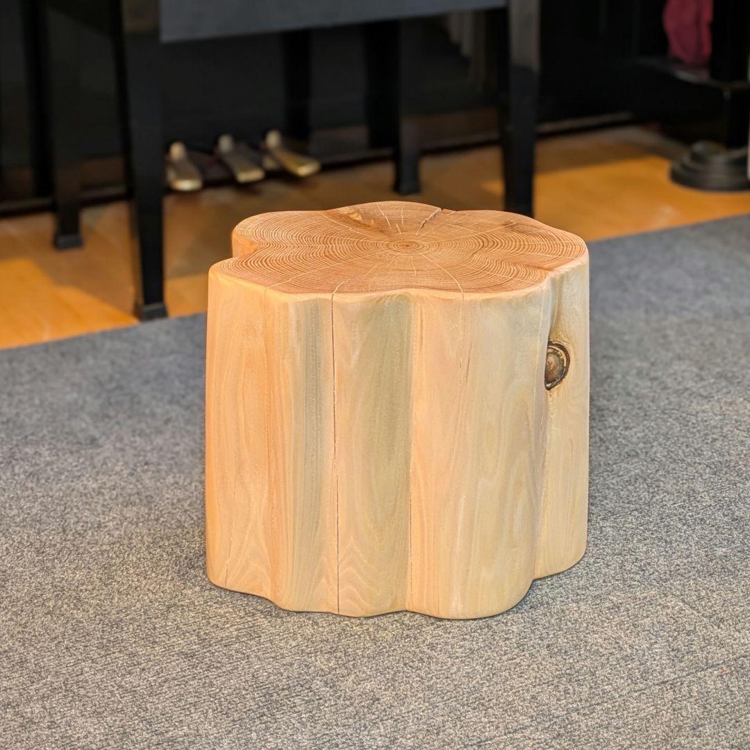 天然ヒバ　切り株　丸太　椅子　スツール　高さ約26.5cm　ヒバ丸太　2点セット