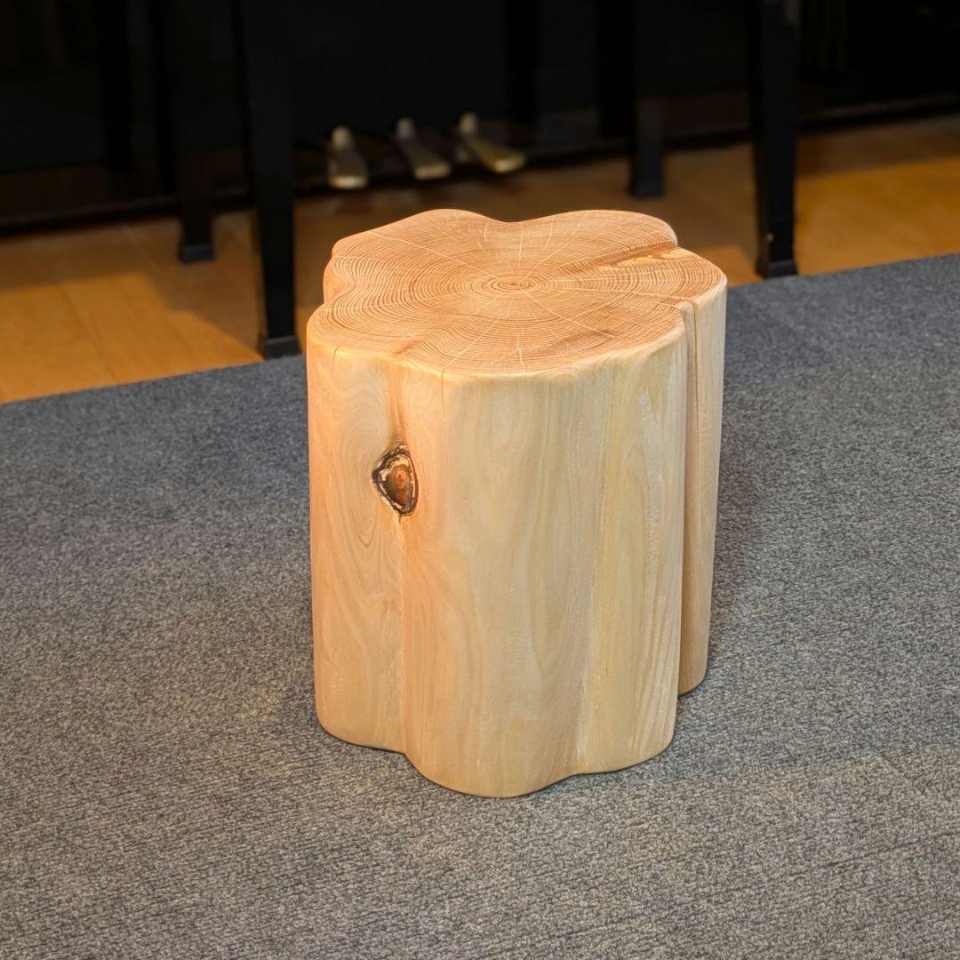 天然ヒバ　切り株　丸太　椅子　スツール　高さ約26.5cm　ヒバ丸太　2点セット