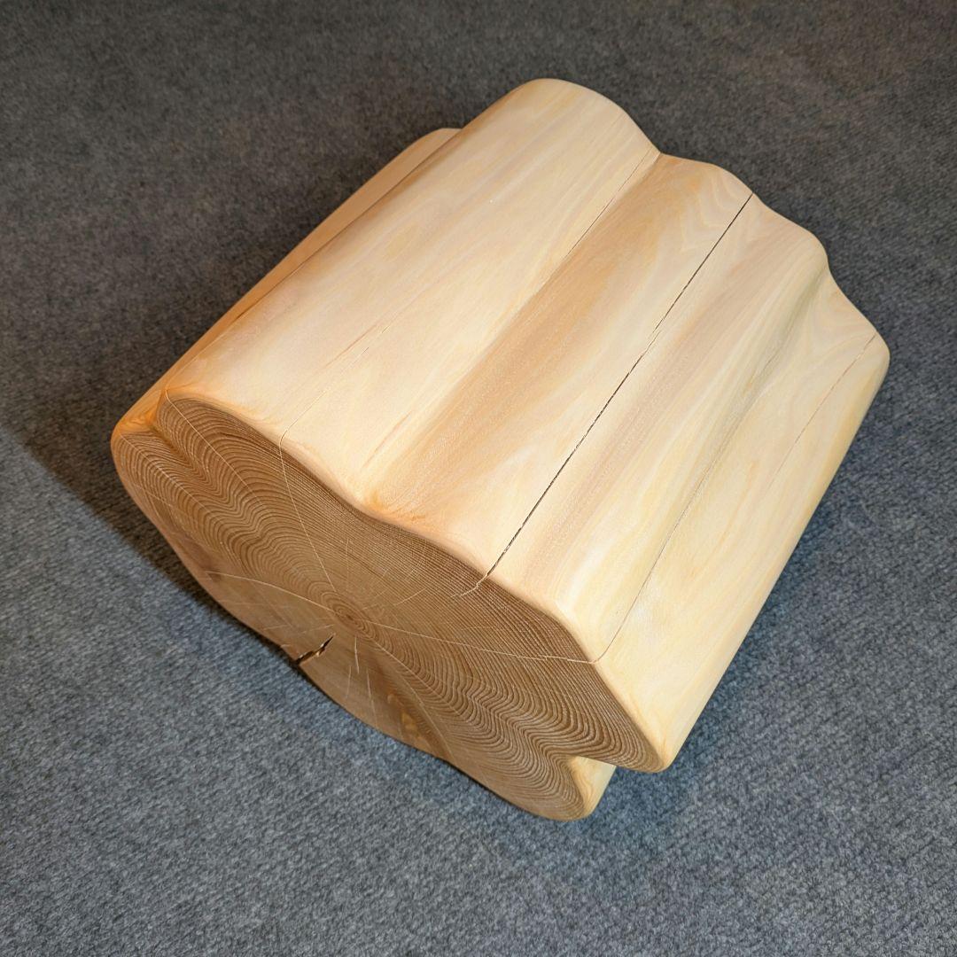 天然ヒバ　切り株　丸太　椅子　スツール　高さ約26.5cm　ヒバ丸太　2点セット