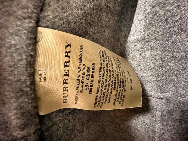 セール　BURBERRY ロングコート　ウールコート　オシャレモデル　グレー