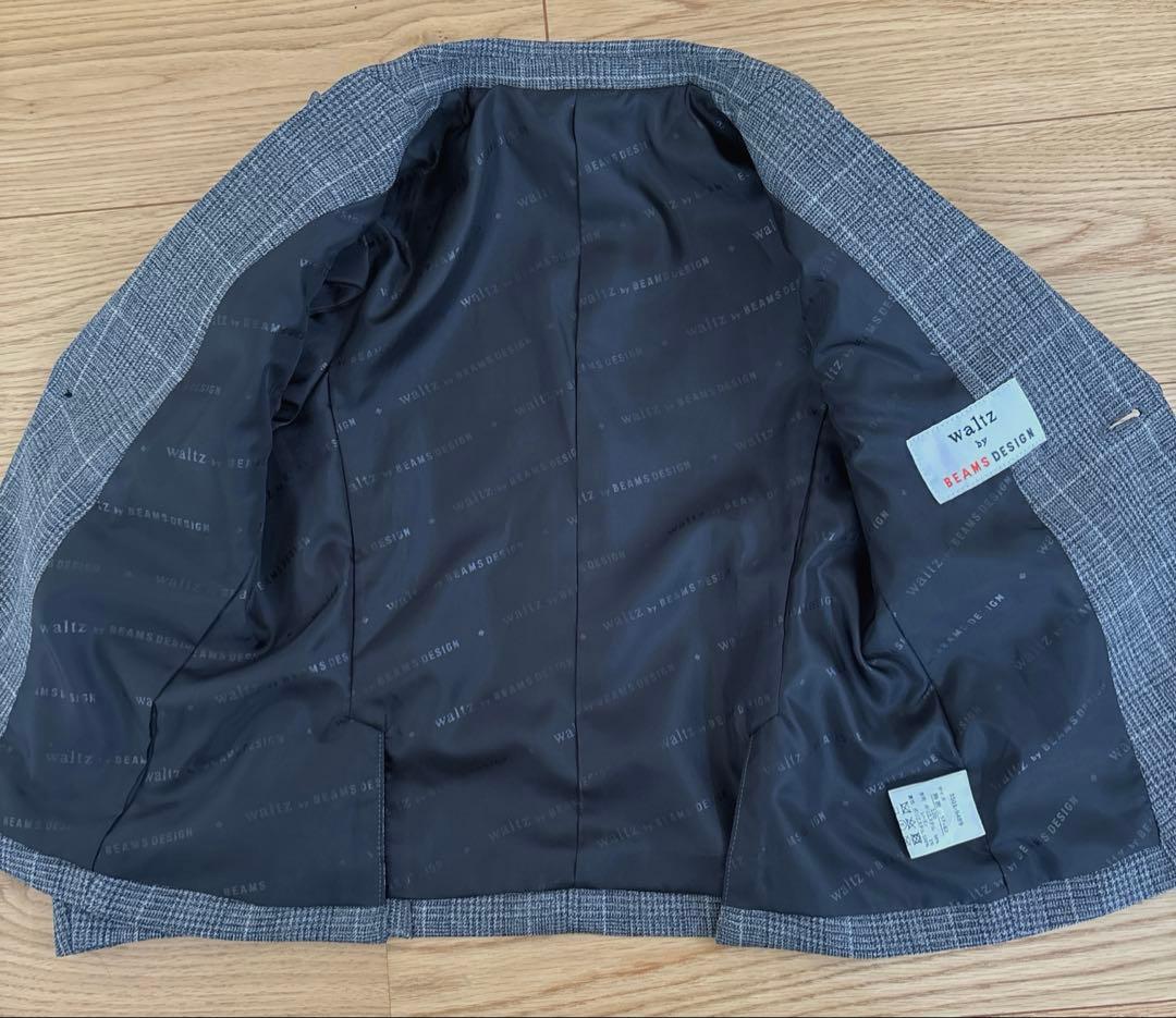 キッズスーツ 120 男の子 入学 卒園 グレー チェック 4点set