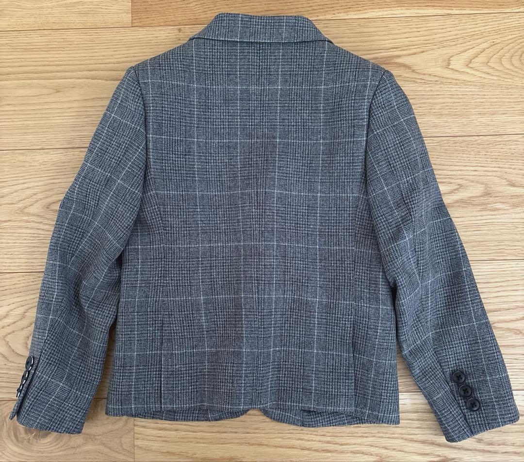 キッズスーツ 120 男の子 入学 卒園 グレー チェック 4点set