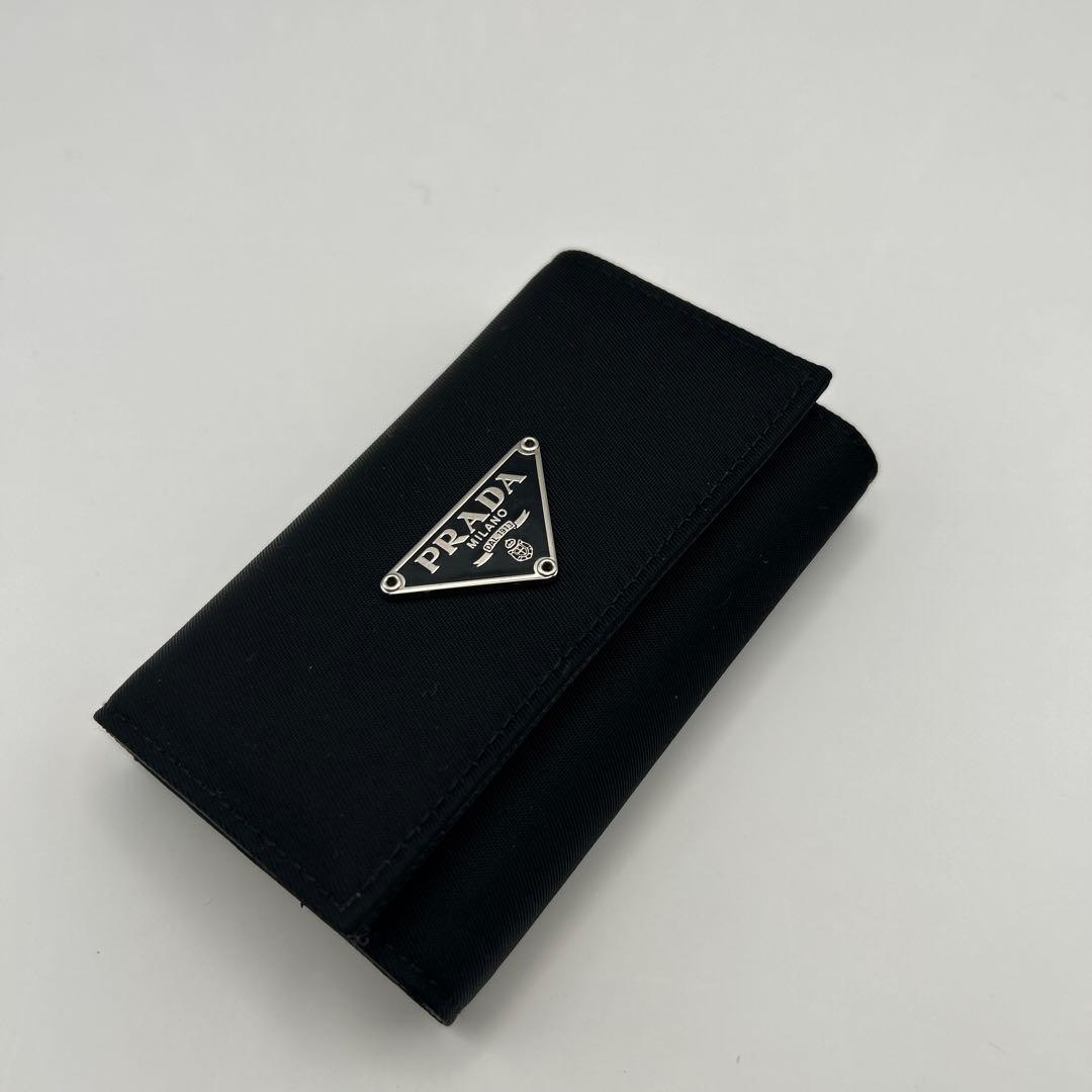 [美品]PRADA ブラック レザー キーケース　ギャラ有