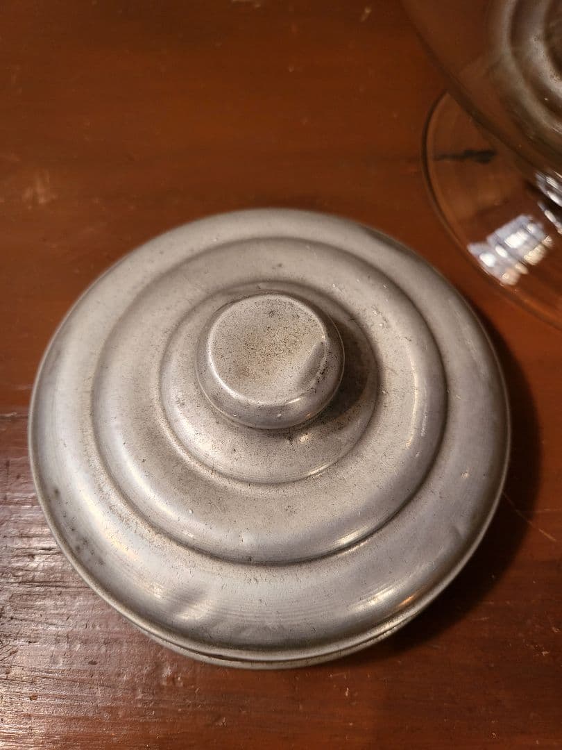 地球瓶　菓子瓶　アルミ蓋　古道具　レトロ　アンティーク