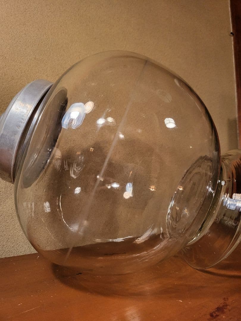 地球瓶　菓子瓶　アルミ蓋　古道具　レトロ　アンティーク