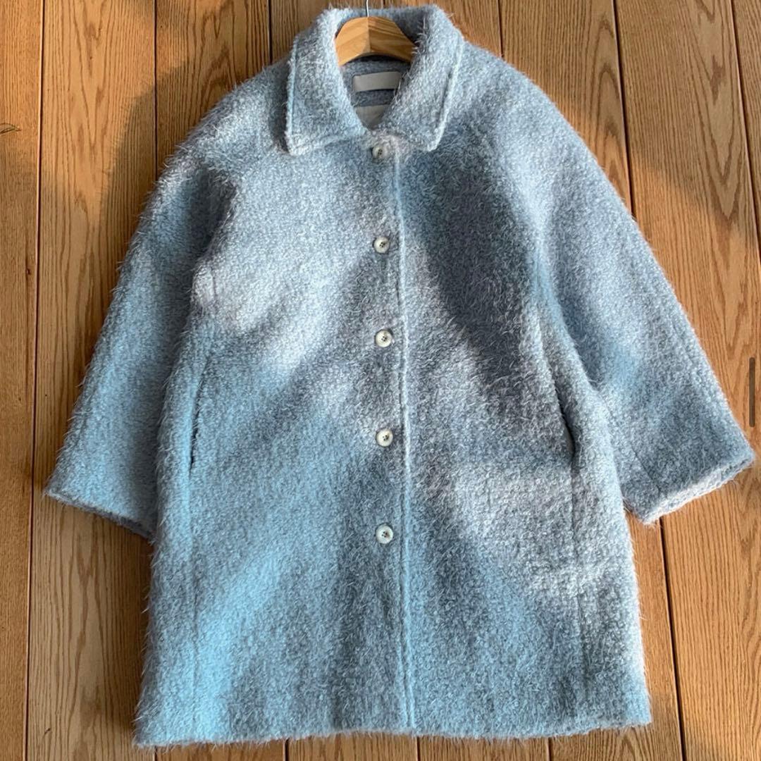 NUGU FRENCH AUBE ウールブークレハーフ冬 カラーコート