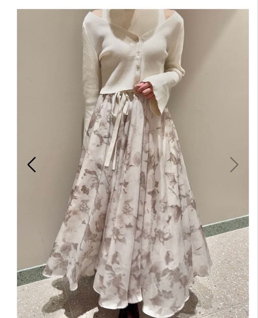 ノースリニットドッキングワンピース＆カーディガンセット