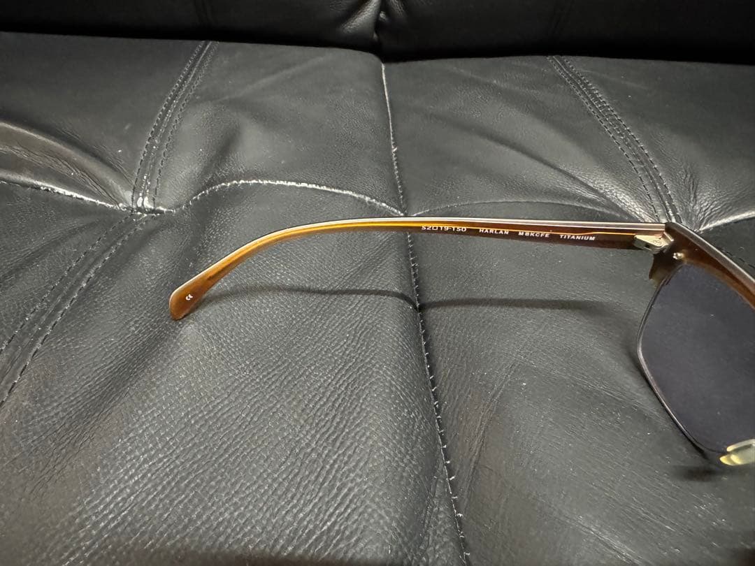 SALTのサーモント　ハーフリム　ブローメガネにバイオレット度なしレンズ