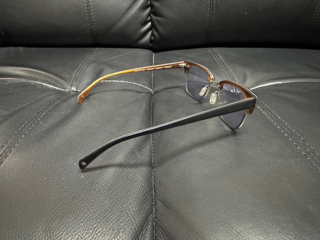 SALTのサーモント　ハーフリム　ブローメガネにバイオレット度なしレンズ