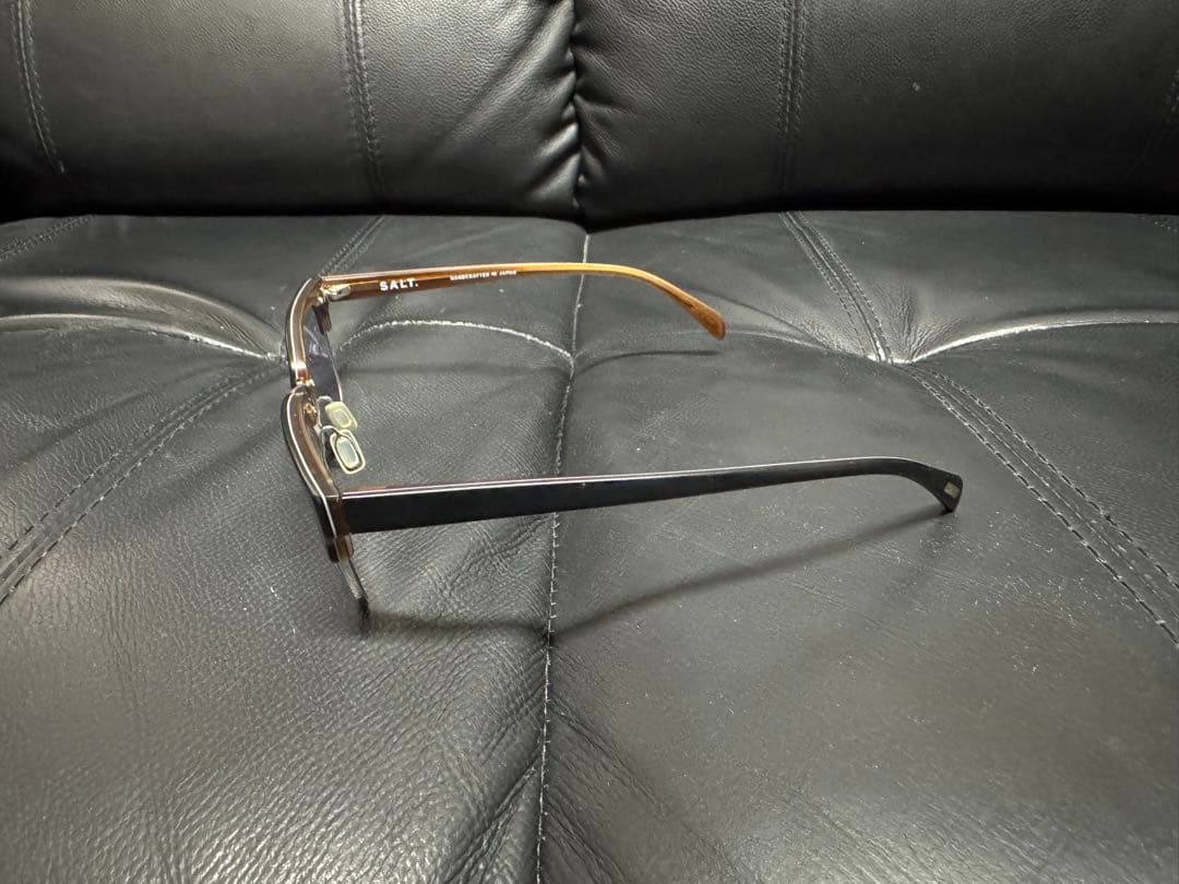 SALTのサーモント　ハーフリム　ブローメガネにバイオレット度なしレンズ