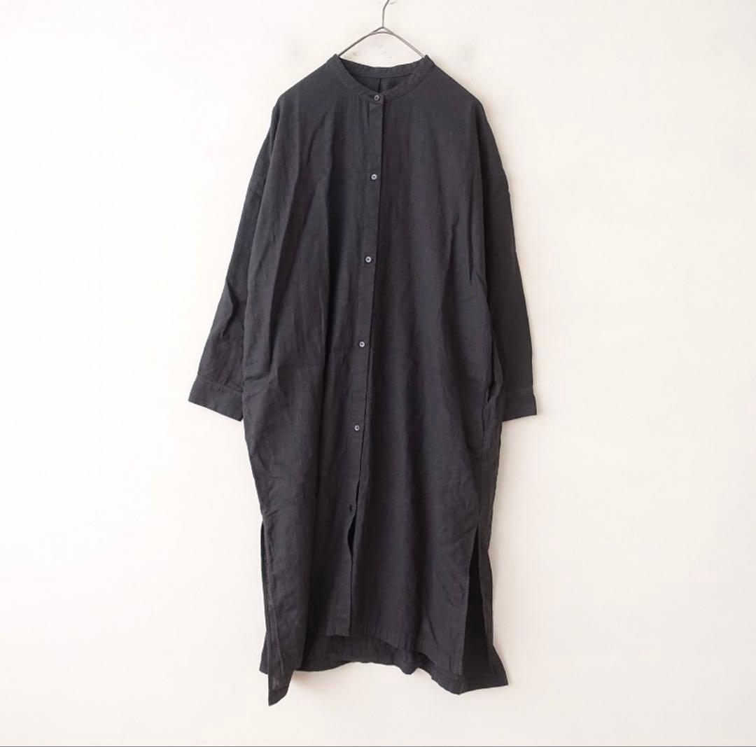 エヴァムエヴァ evam eva リネン長袖シャツワンピース