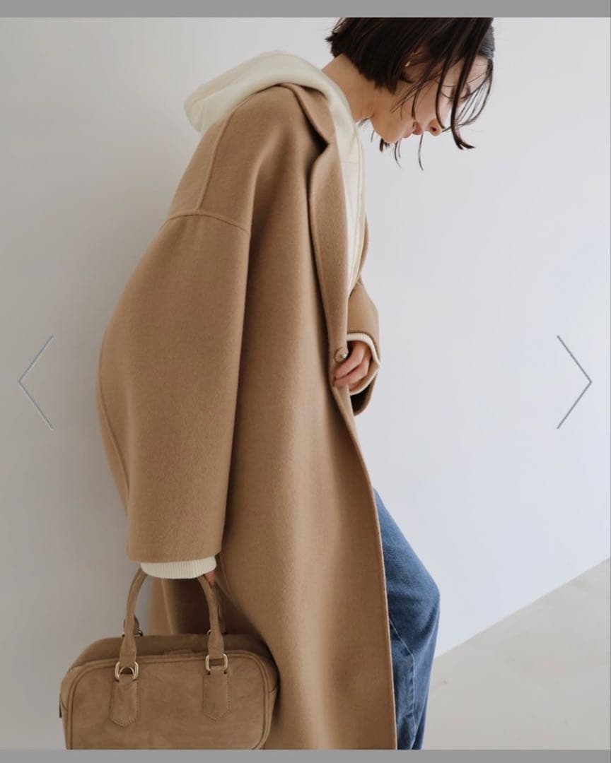 新品未使用 andme リバーロングコクーンコート アンドミー