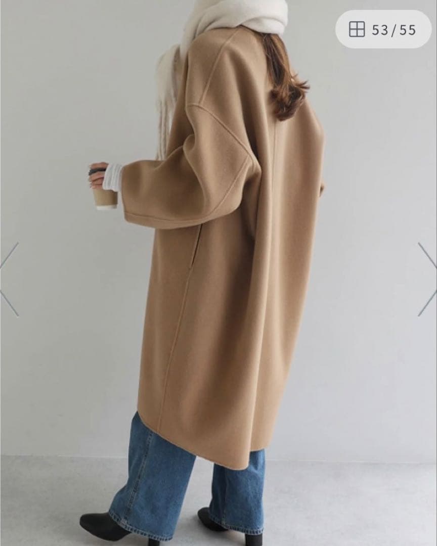 新品未使用 andme リバーロングコクーンコート アンドミー